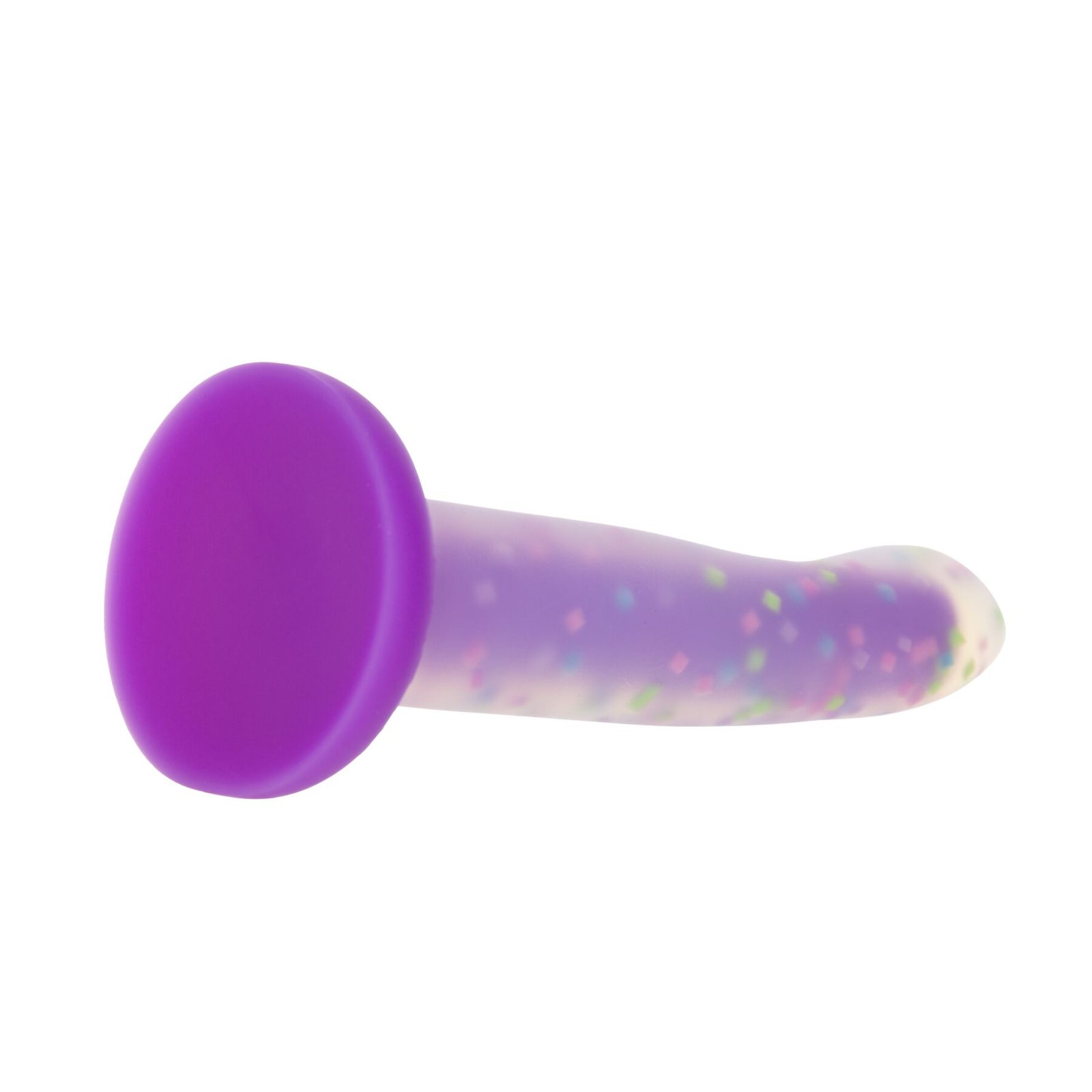 Фалоімітатор, що світиться в темряві, ADDICTION Rave 8″, Glow in the Dark Dildo Purple Confetti, 20,3 см - Зображення 6