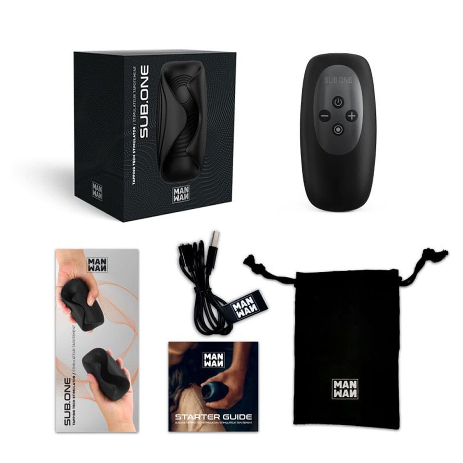 Мастурбатор з вірацією Manwan SUB.ONE Infinite Black - Зображення 6
