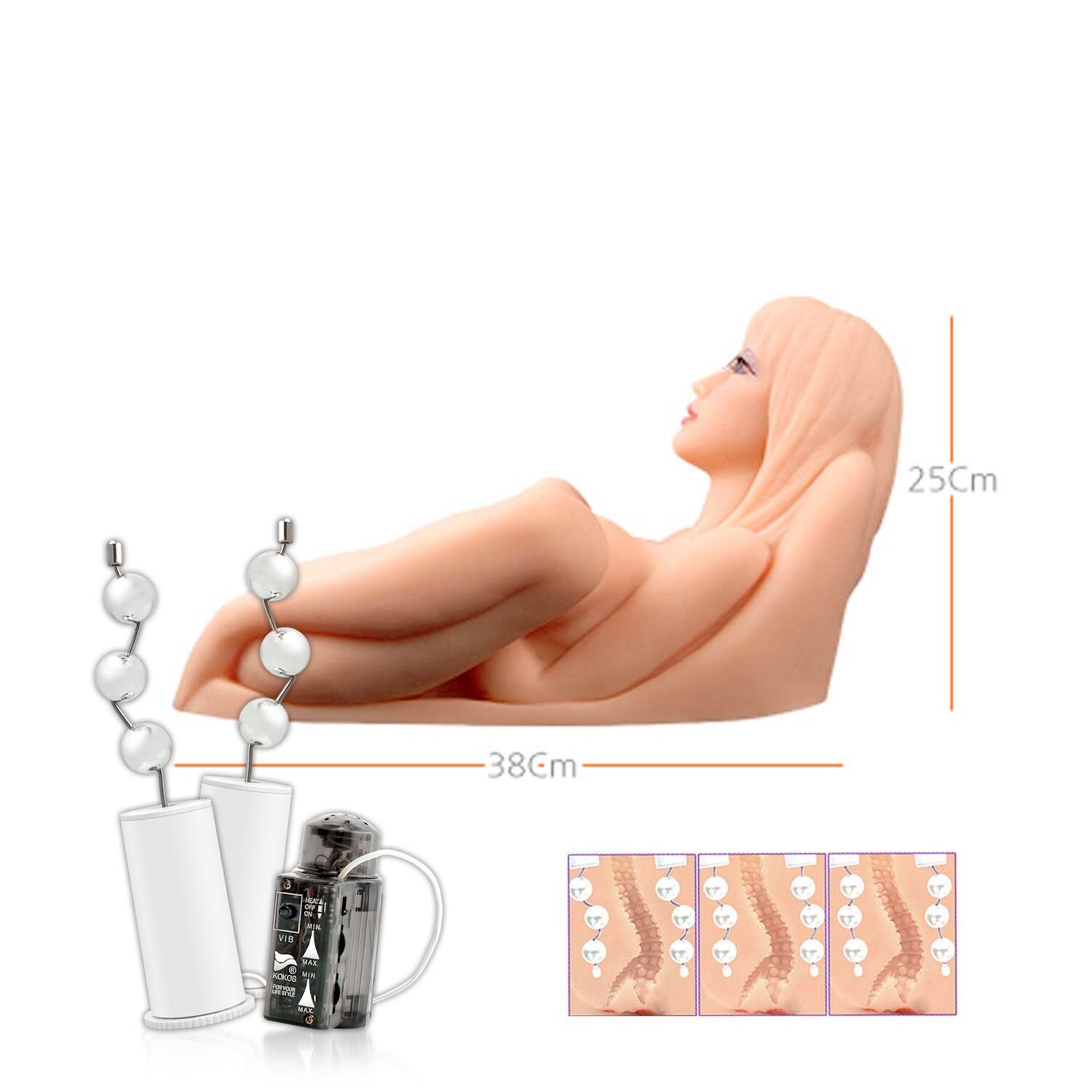 Мастурбатор Kokos Hera 3 2WayPlus з функцією масажу та вібрацією - Зображення 6