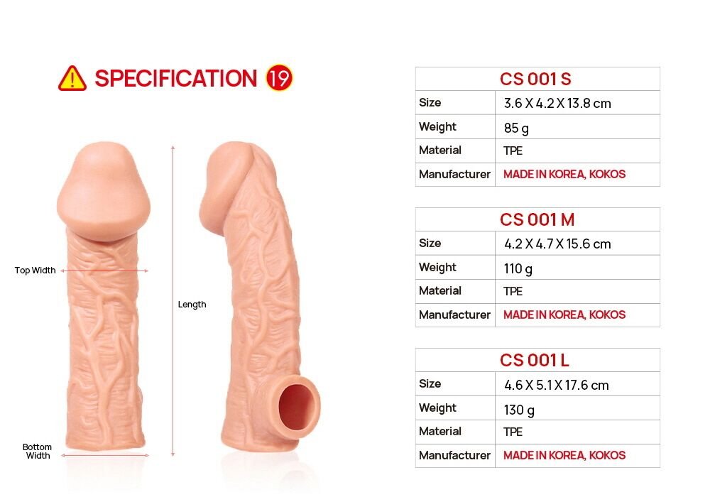 Насадка на член Kokos Cock Sleeve CS 001 L - Зображення 5