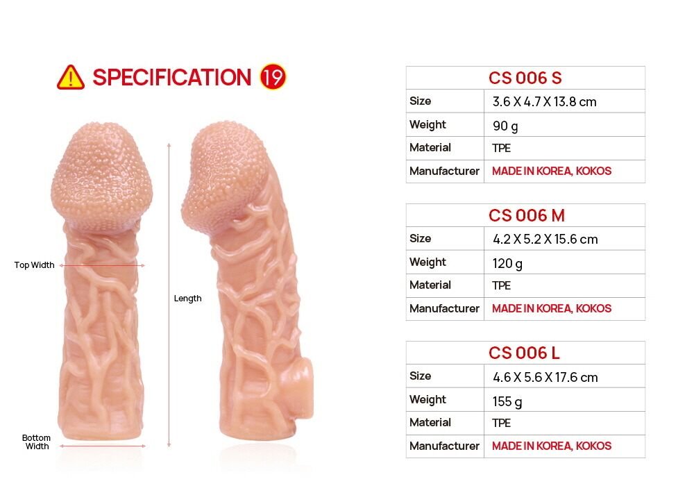 Насадка на член Kokos Cock Sleeve CS 006 L - Зображення 7