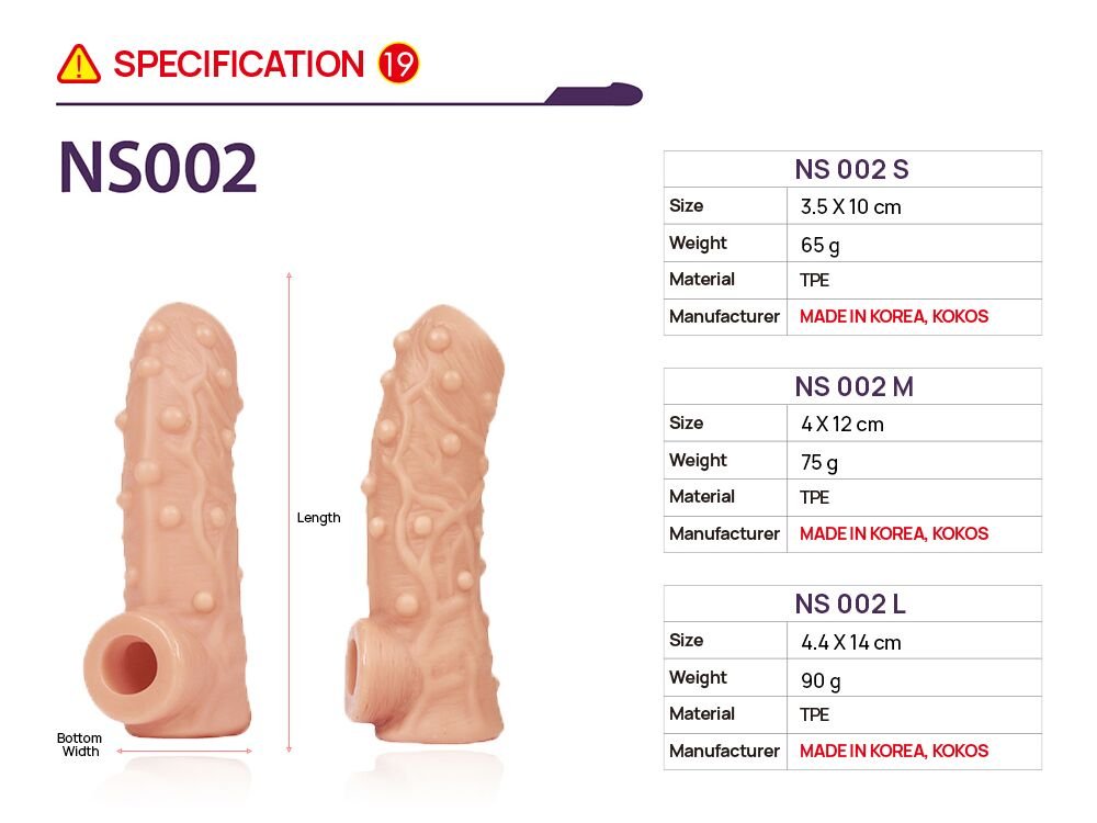 Насадка на член Kokos Nude Sleeve NS 002 L - Зображення 4