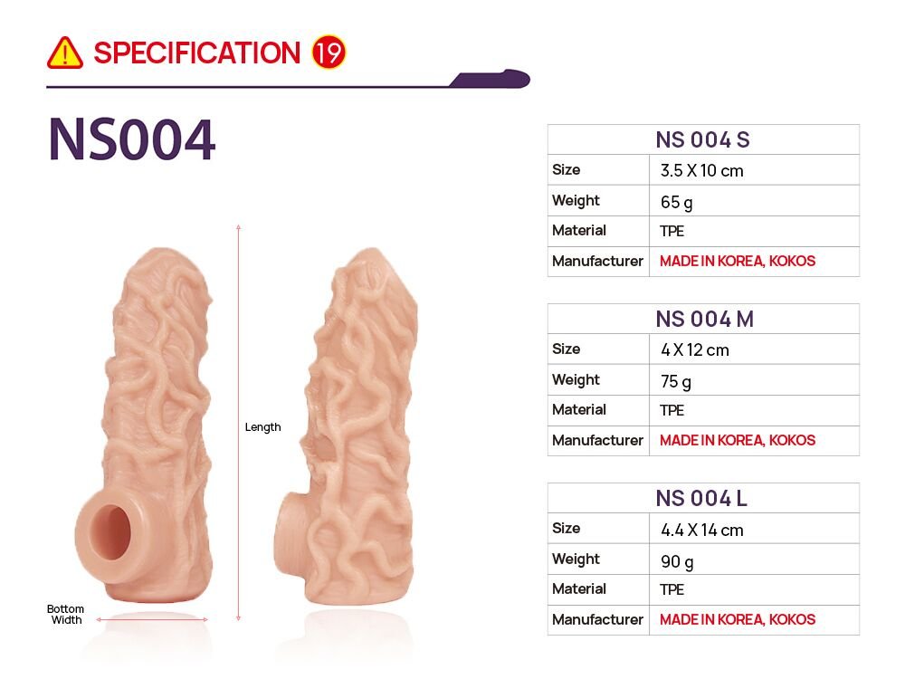 Насадка на член Kokos Nude Sleeve NS 004 M - Зображення 4