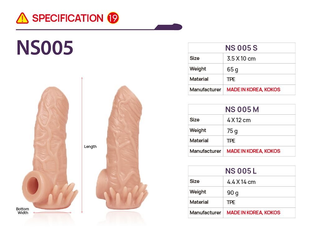 Насадка на член Kokos Nude Sleeve NS 005 M - Зображення 4