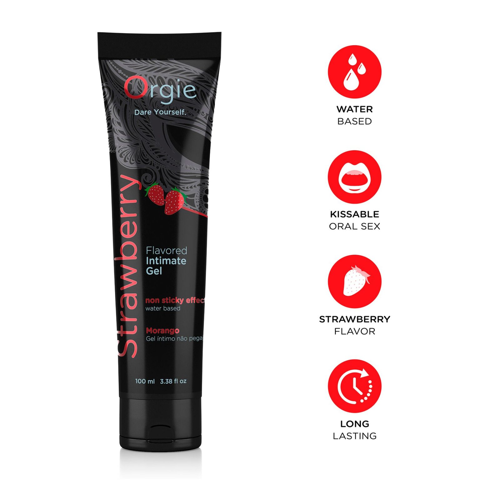 Лубрикант на водній основі Orgie Lube Tube Strawberry, 100 мл, зі смаком та ароматом полуниці - Зображення 3