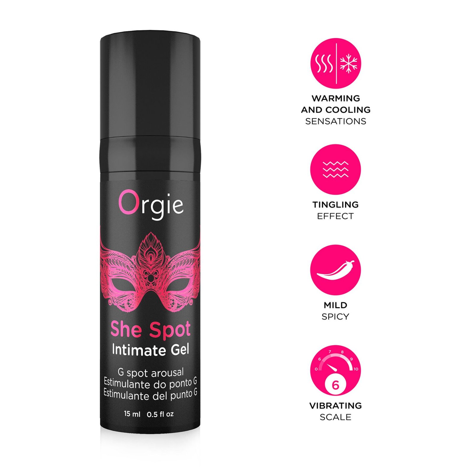 Гель для стимуляції точки G Orgie She Spot Intimate Gel, 15 мл, тепло-холод, ефект вібрації - Зображення 3