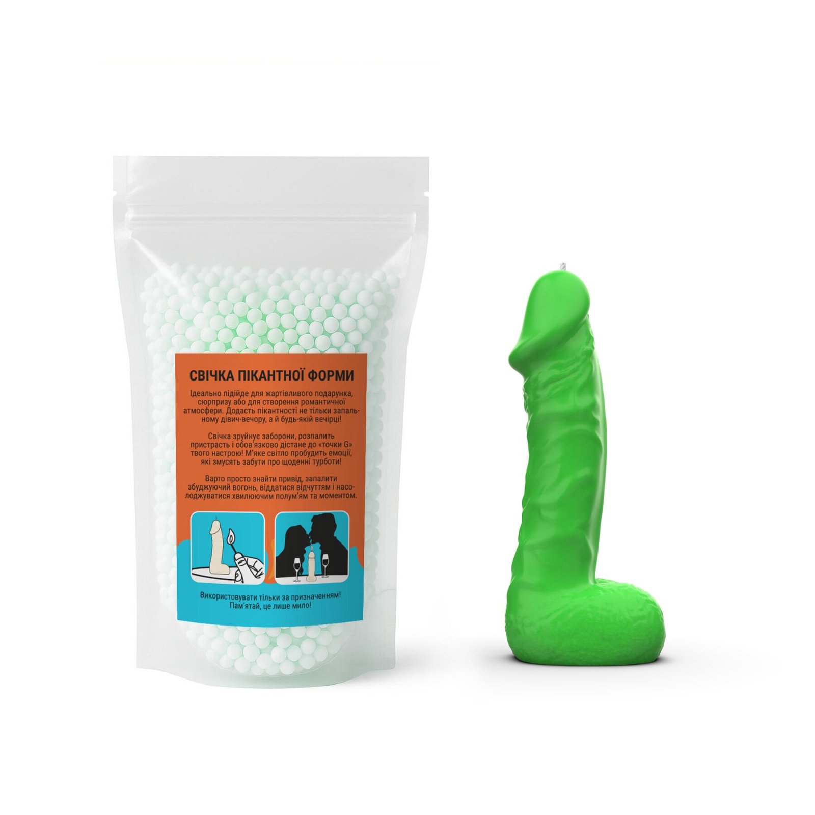 Свічка у вигляді члена Чистий Кайф MEDIUM Green - Зображення 4
