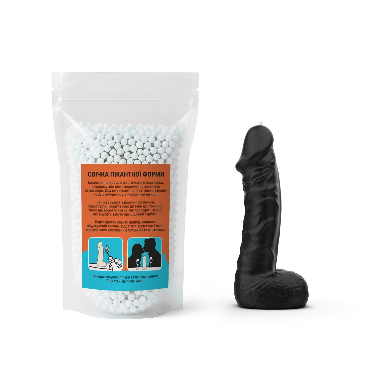 Свічка у вигляді члена Чистий Кайф LARGE Black - Зображення 4