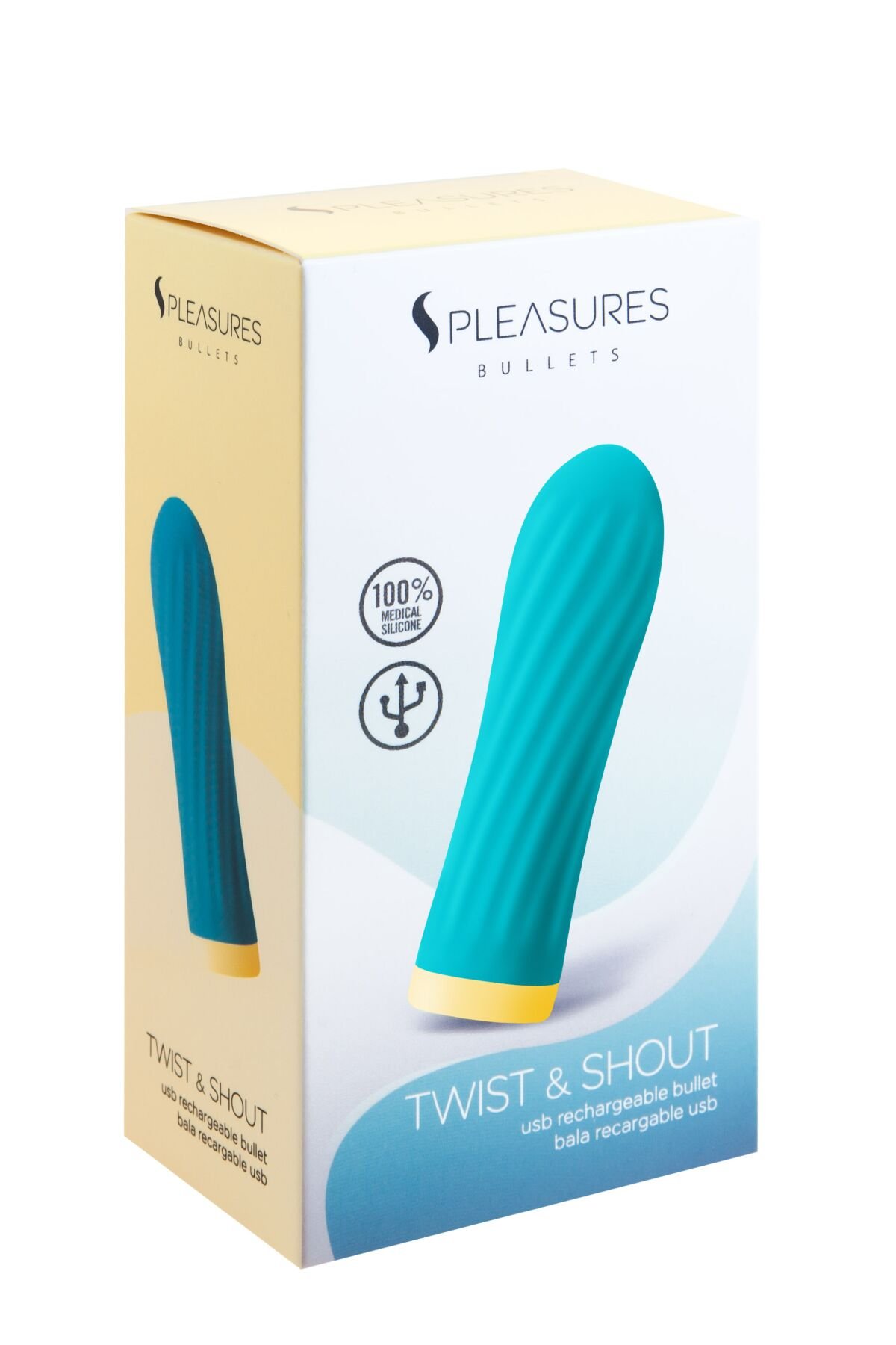 Віброкуля S Pleasures Bullets Twist & Shout Turquoise, бірюзова, ребриста поверхня, 10 режимів - Зображення 3