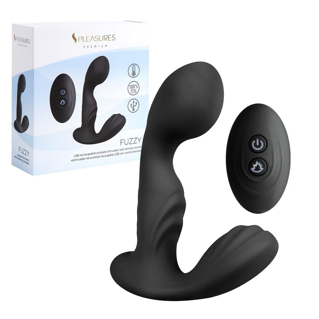 Вібромасажер простати S Pleasures Premium FUZZY, чорний, з рельєфом, 10 режимів вібрації, нагрів - Зображення 4