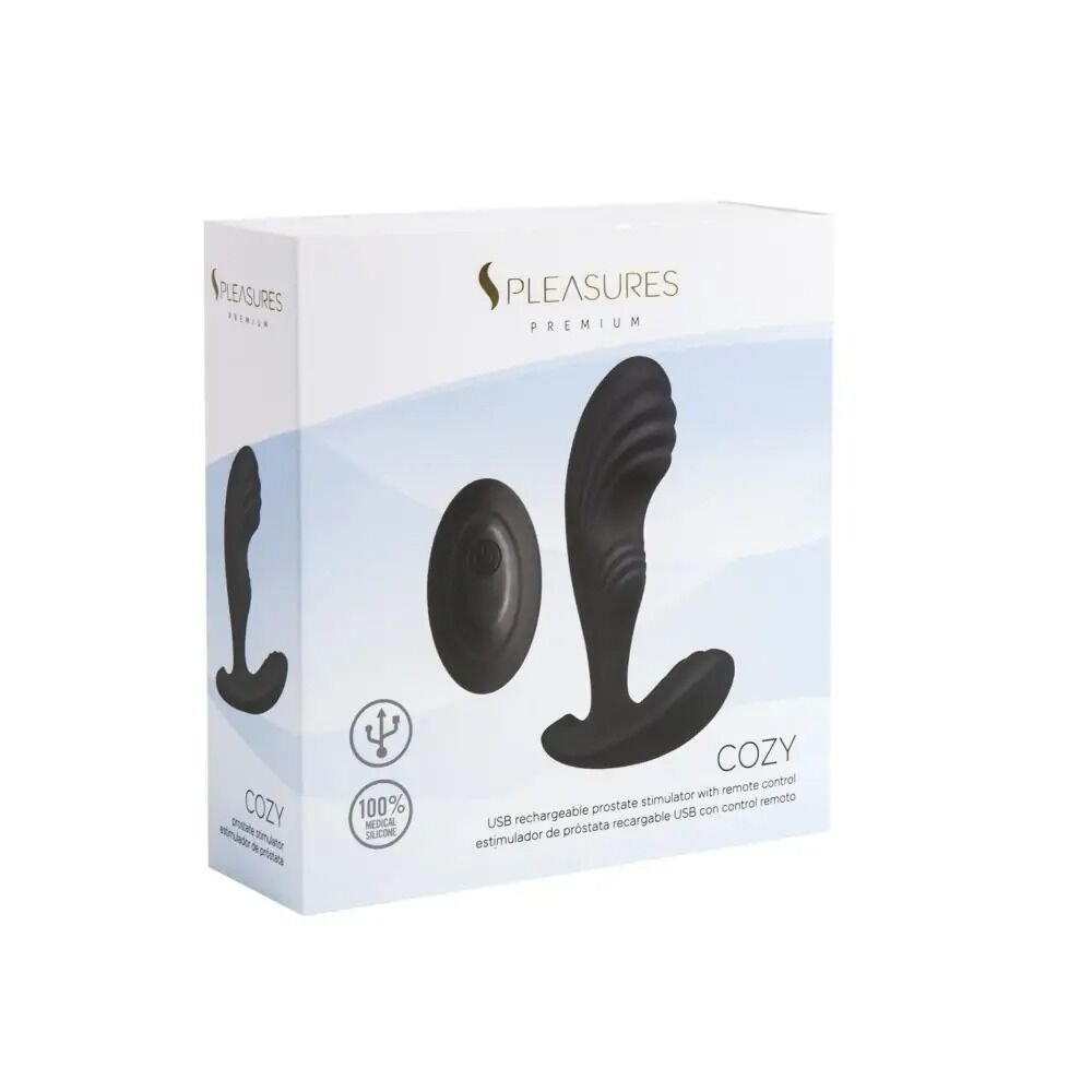 Вібромасажер простати S Pleasures Premium Cozy, чорний, з рельєфною головкою, 10 режимів - Зображення 5