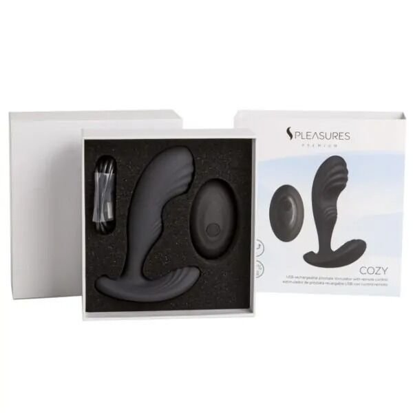 Вібромасажер простати S Pleasures Premium Cozy, чорний, з рельєфною головкою, 10 режимів - Зображення 3