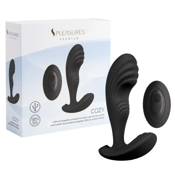 Вібромасажер простати S Pleasures Premium Cozy, чорний, з рельєфною головкою, 10 режимів - Зображення 4