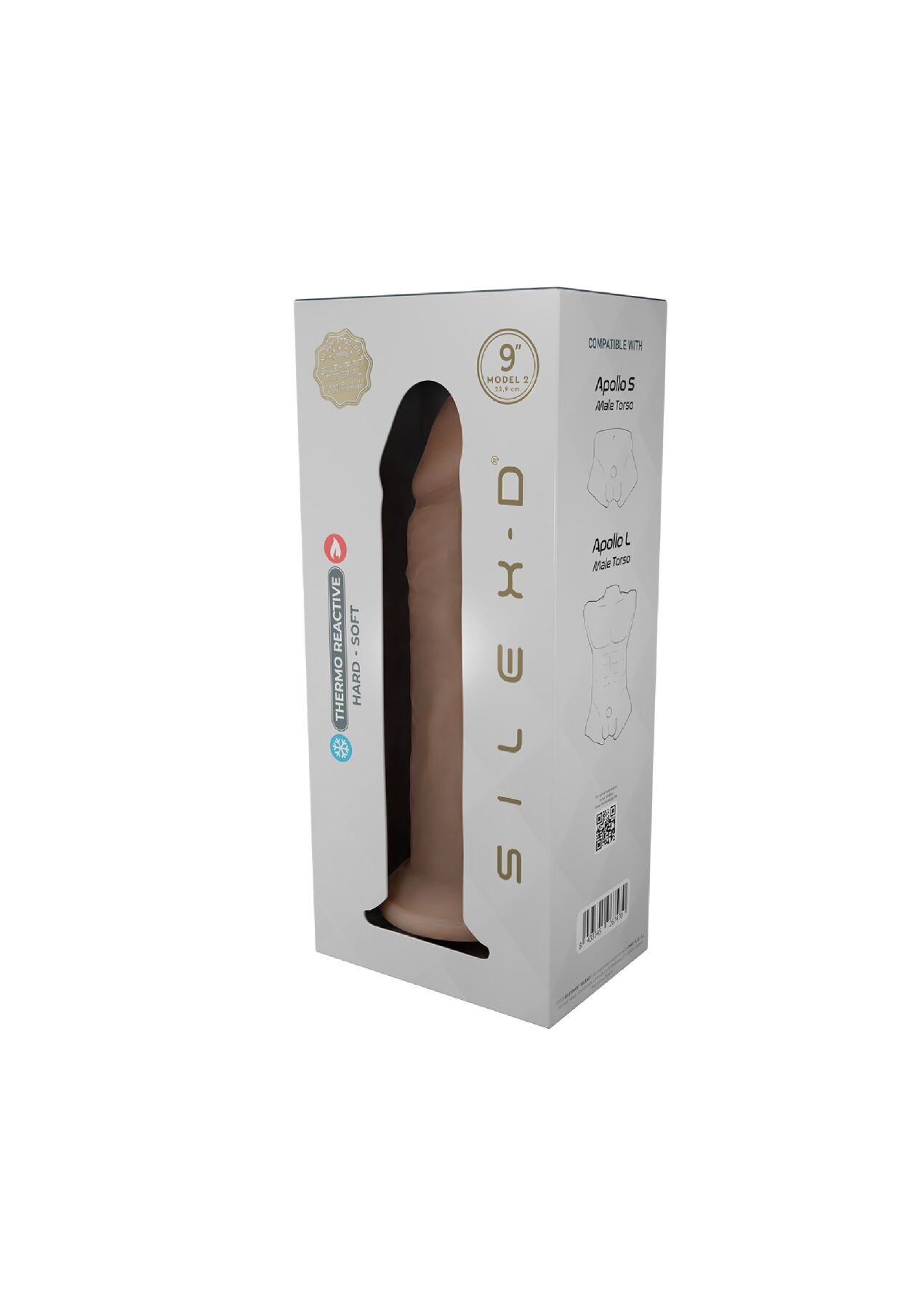 Фалоімітатор SilexD Oscar Flesh (MODEL 2 size 9in) Liquid Silicone, підходить для торса Apollo S і L - Зображення 6