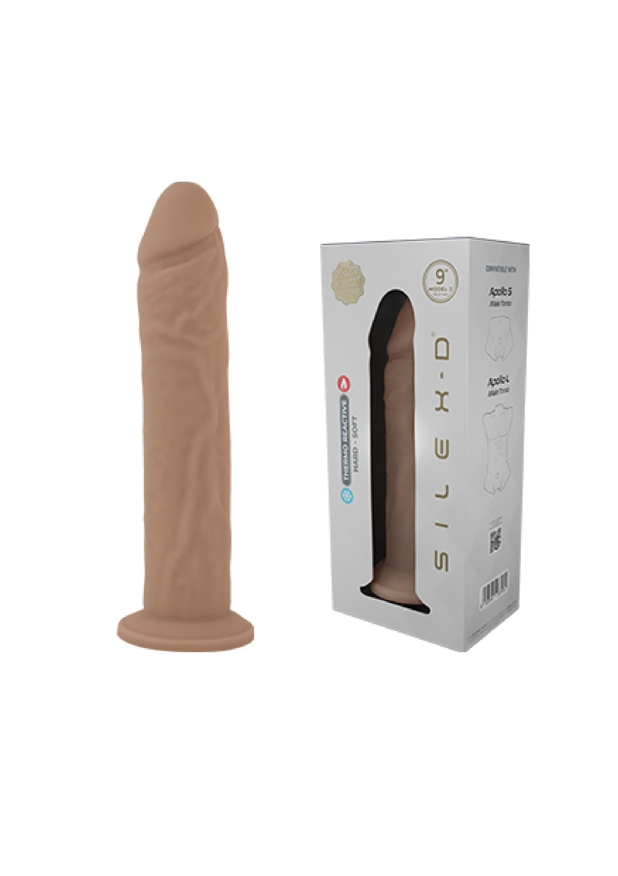 Фалоімітатор SilexD Oscar Flesh (MODEL 2 size 9in) Liquid Silicone, підходить для торса Apollo S і L - Зображення 8