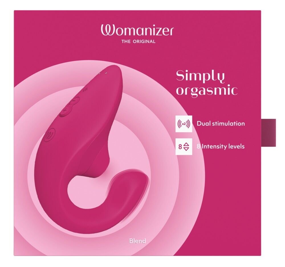 Вагінально-кліторальний стимулятор Womanizer Blend Vibrant Pink, вібрація + вакуум, 2 мотори - Зображення 7