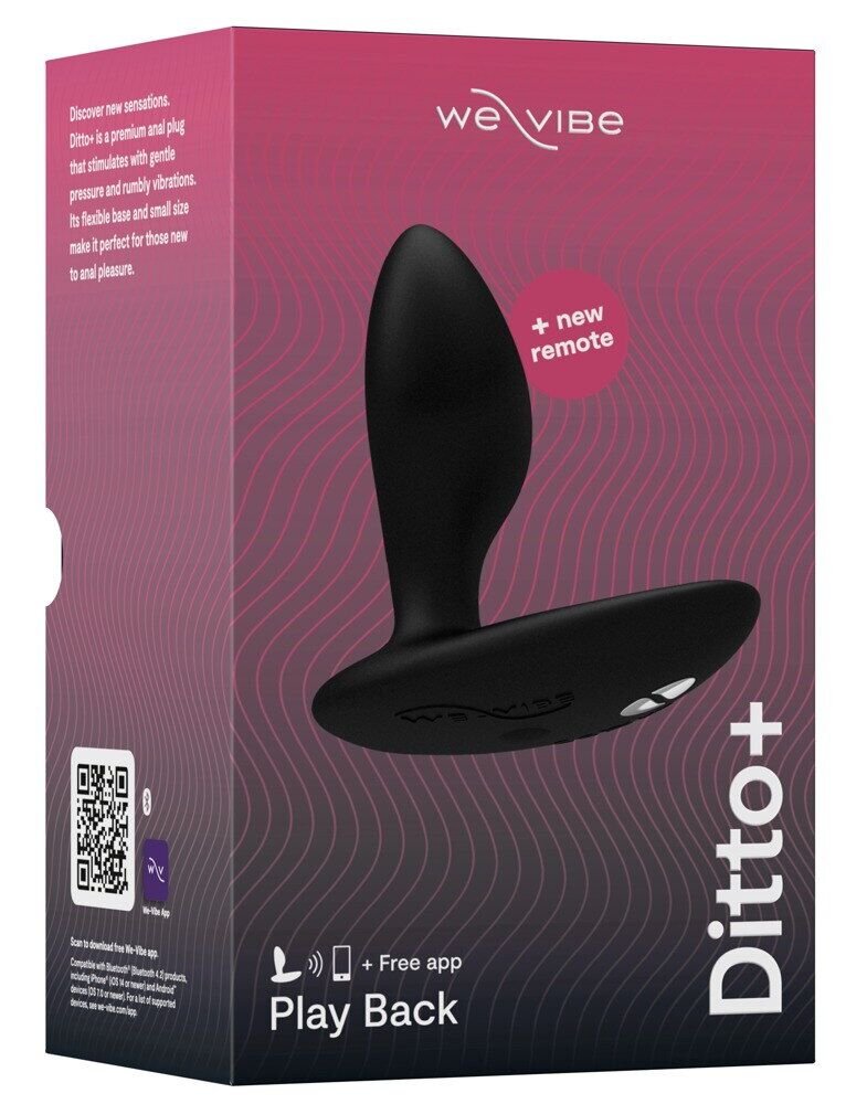 Анальна смарт-вібропробка We-Vibe Ditto+ Satin Black з пультом ДК - Зображення 10