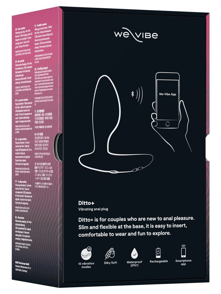 Анальна смарт-вібропробка We-Vibe Ditto+ Satin Black з пультом ДК - Зображення 11