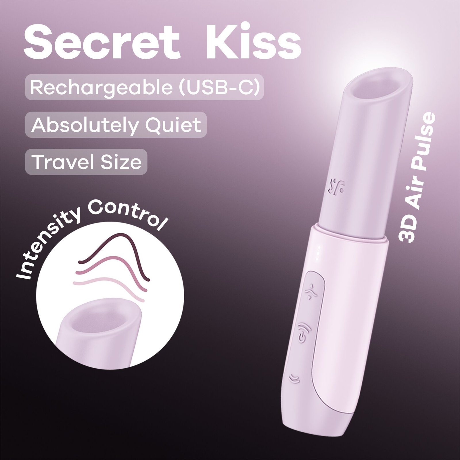 Вакуумний стимулятор Satisfyer Secret Kiss, магнітна технологія 3D Air Pulse, 30 режимів, кришечка - Зображення 7