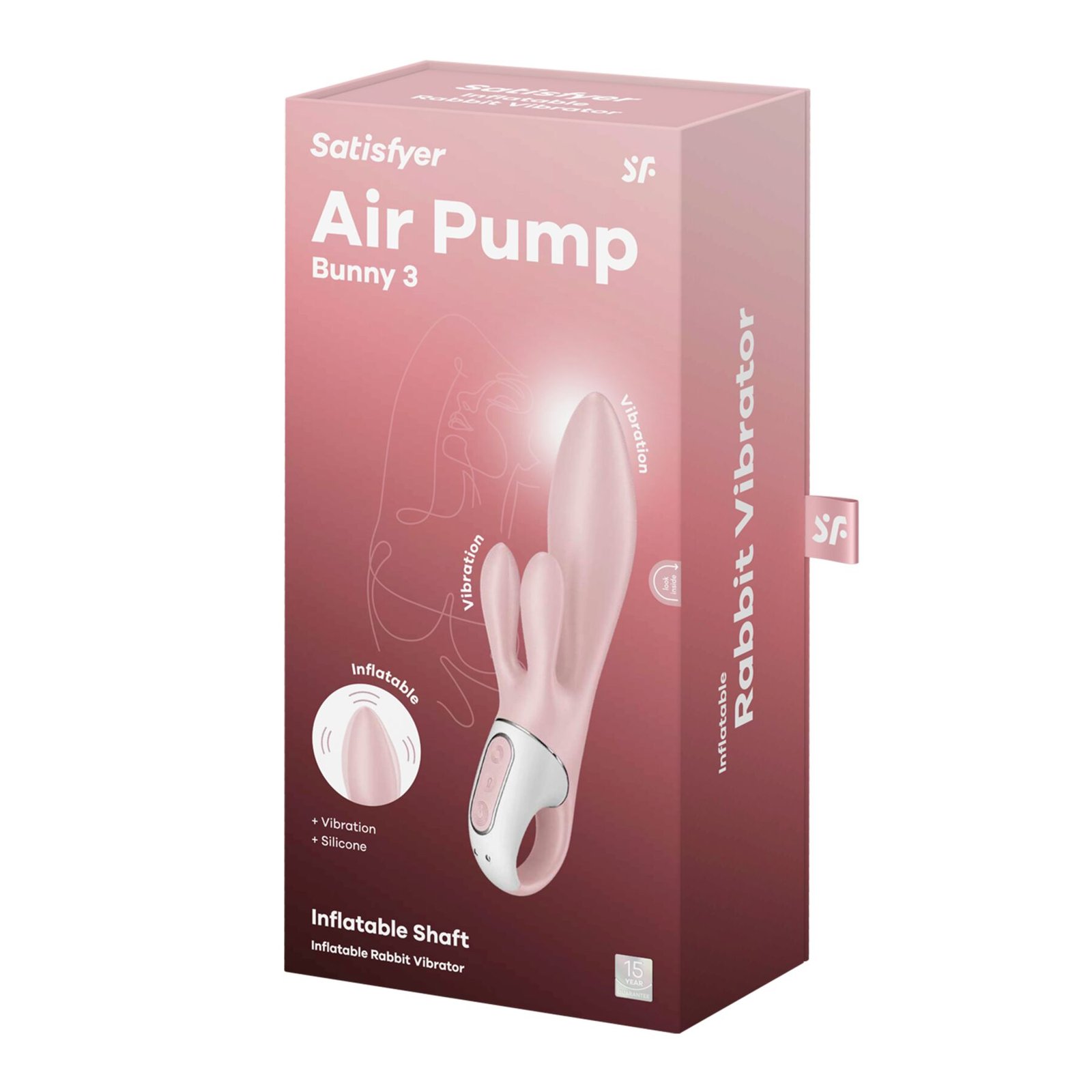 Вібратор-кролик надувний Satisfyer Air Pump Bunny 3, 12 режимів, подвійний відросток - Зображення 6