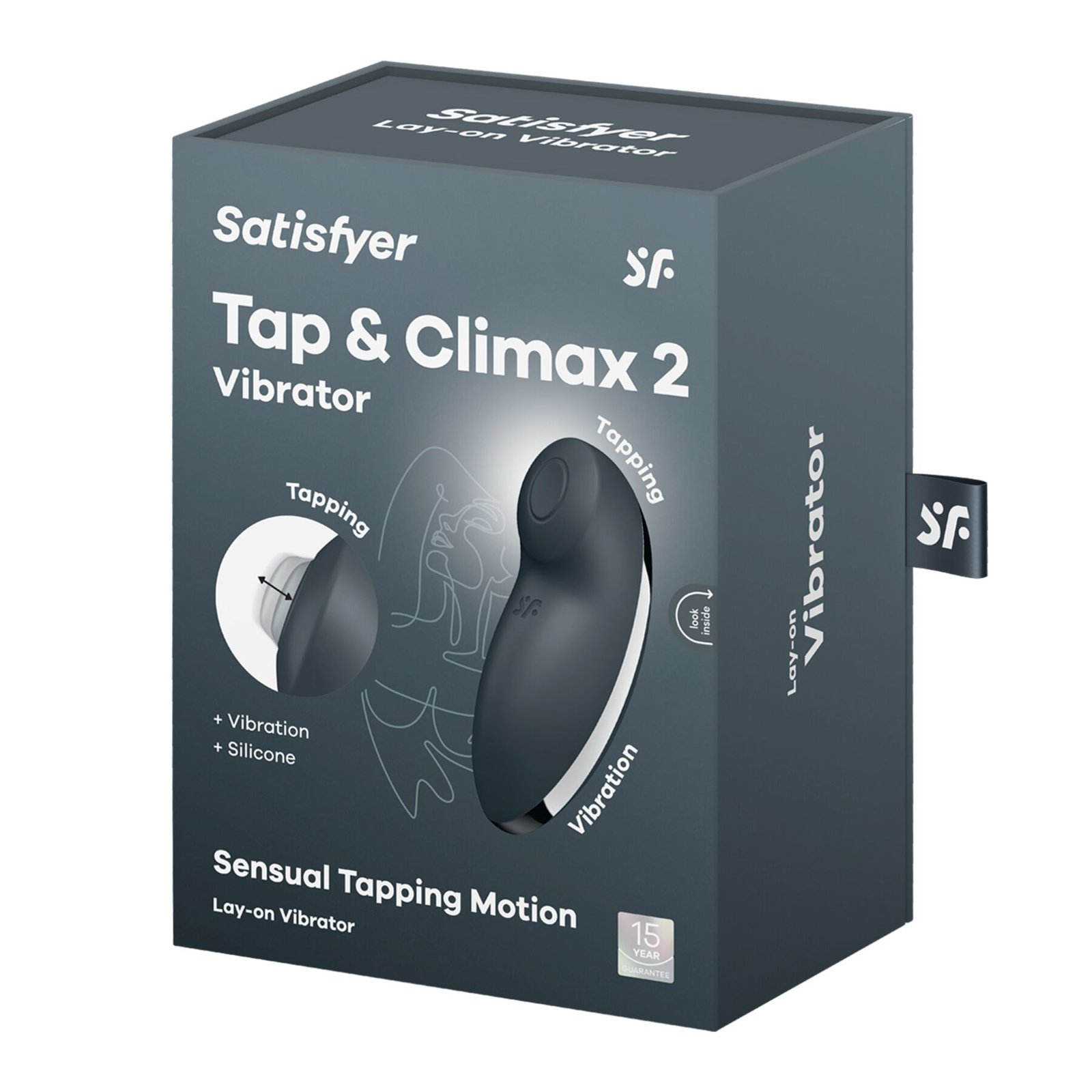 Вібростимулятор-пульсатор Satisfyer Tap & Climax 2 Grey, ефект постукування пальцем - Зображення 7