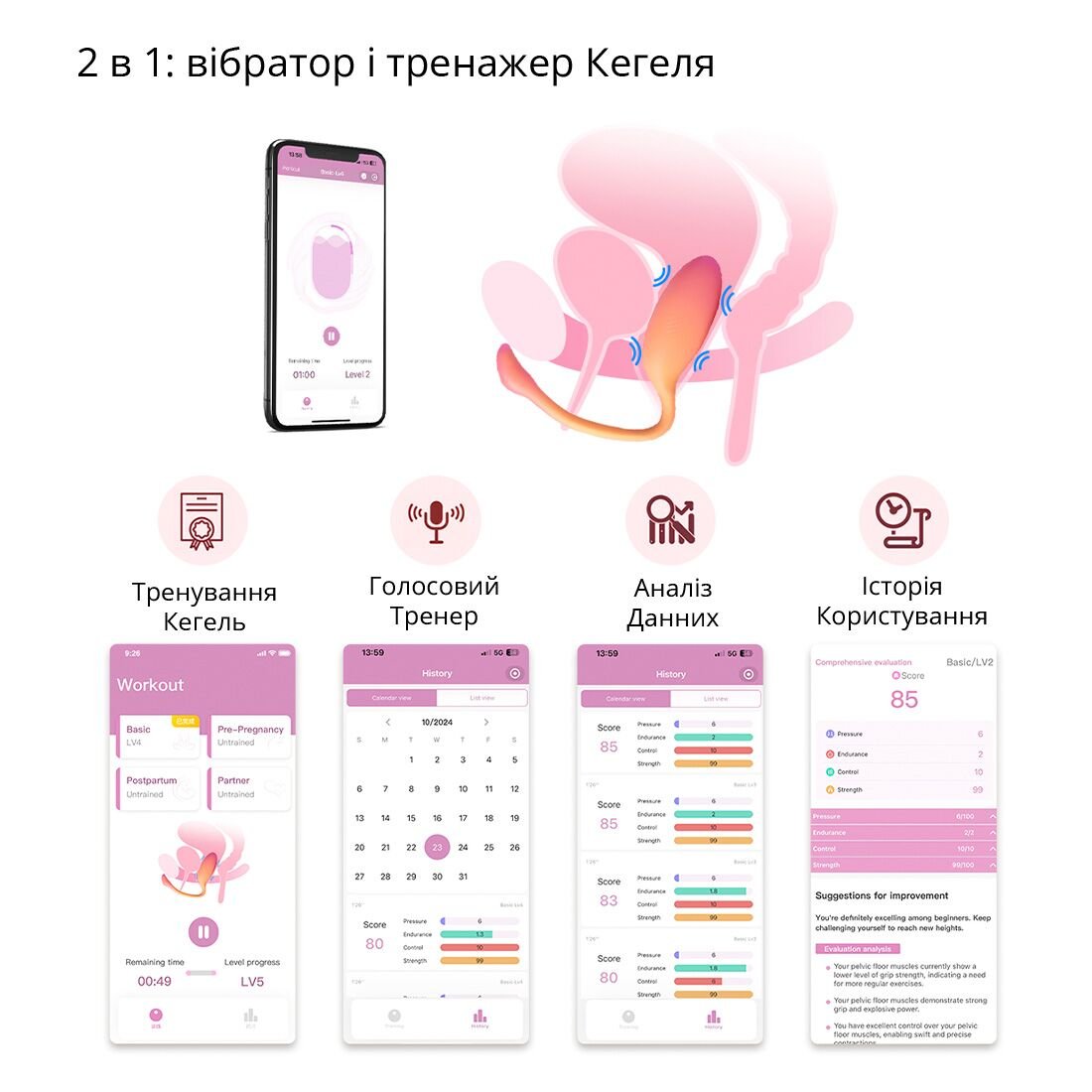 Смарт-віброяйце Magic Motion Flamingo Max Orange 2 в 1: віброяйце та тренажер Кегеля, 10 режимів - Зображення 5