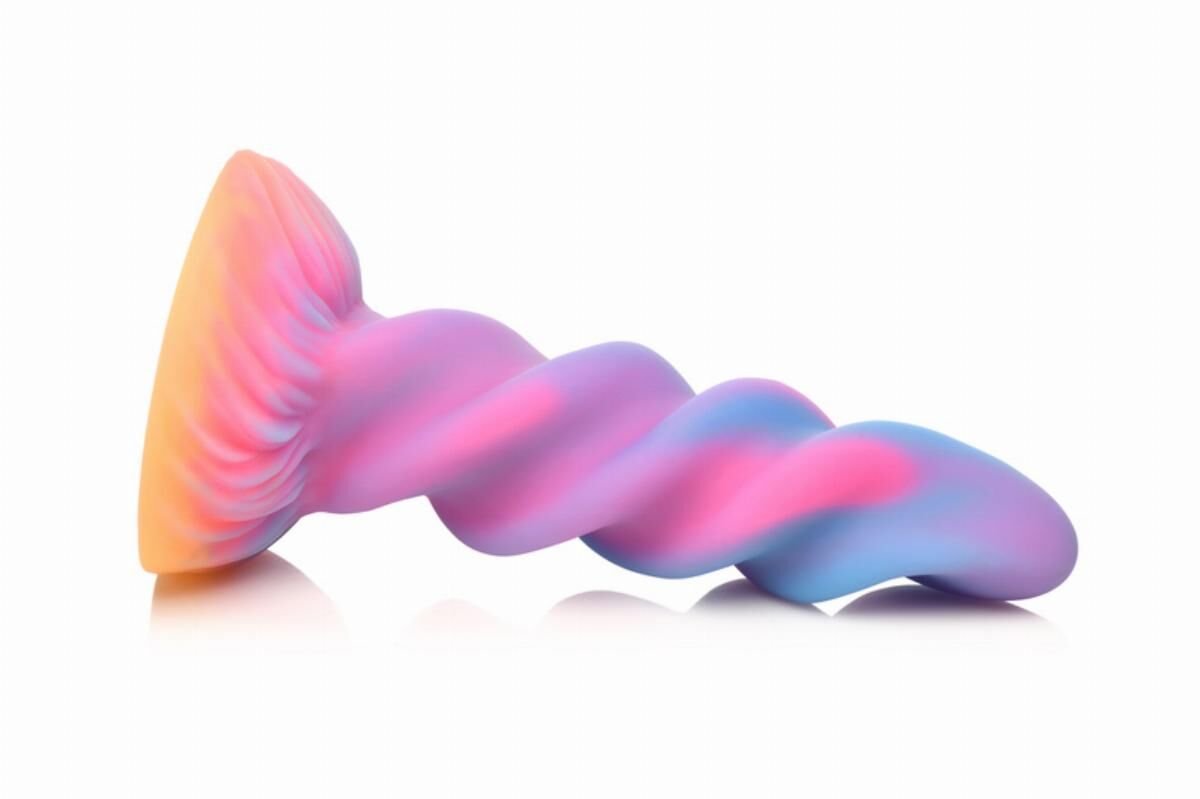 Фентезійний фалоімітатор Creature Cocks Glow-in-the-Dark Unicorn Dildo, світиться в темряві, 20,6 см - Зображення 3
