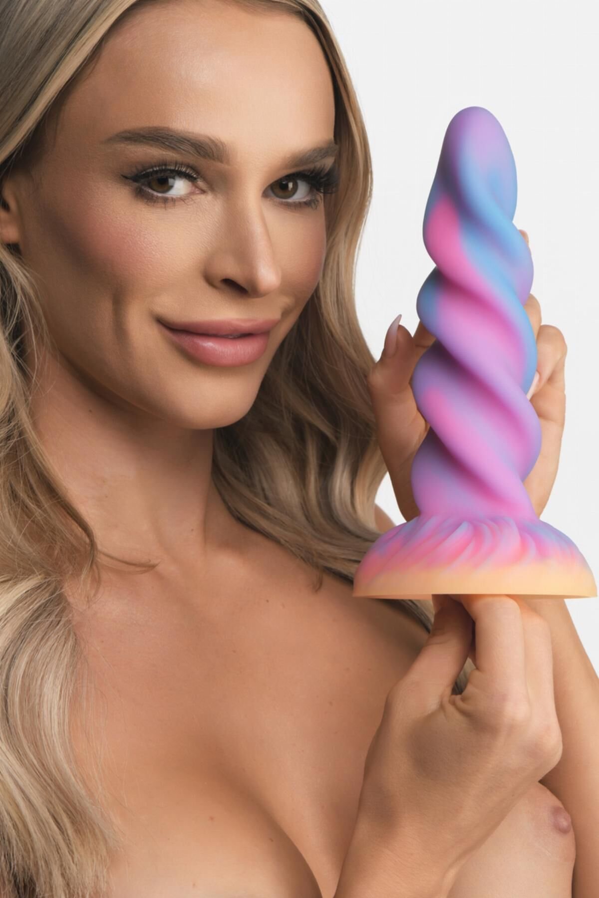 Фентезійний фалоімітатор Creature Cocks Glow-in-the-Dark Unicorn Dildo, світиться в темряві, 20,6 см - Зображення 6