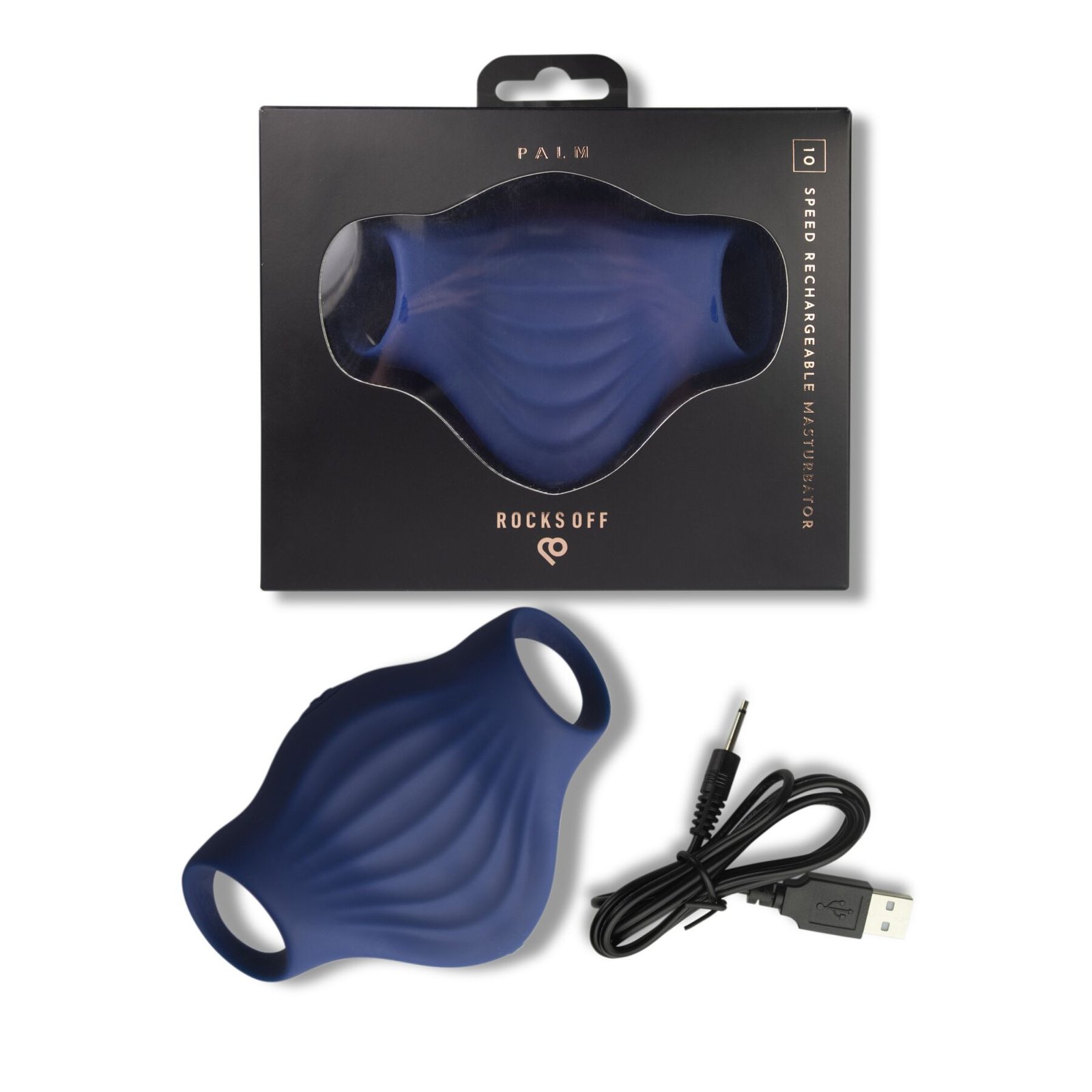 Мастурбатор Rocks Off Palm Blue, петлі для пальців, 10 режимів - Зображення 6