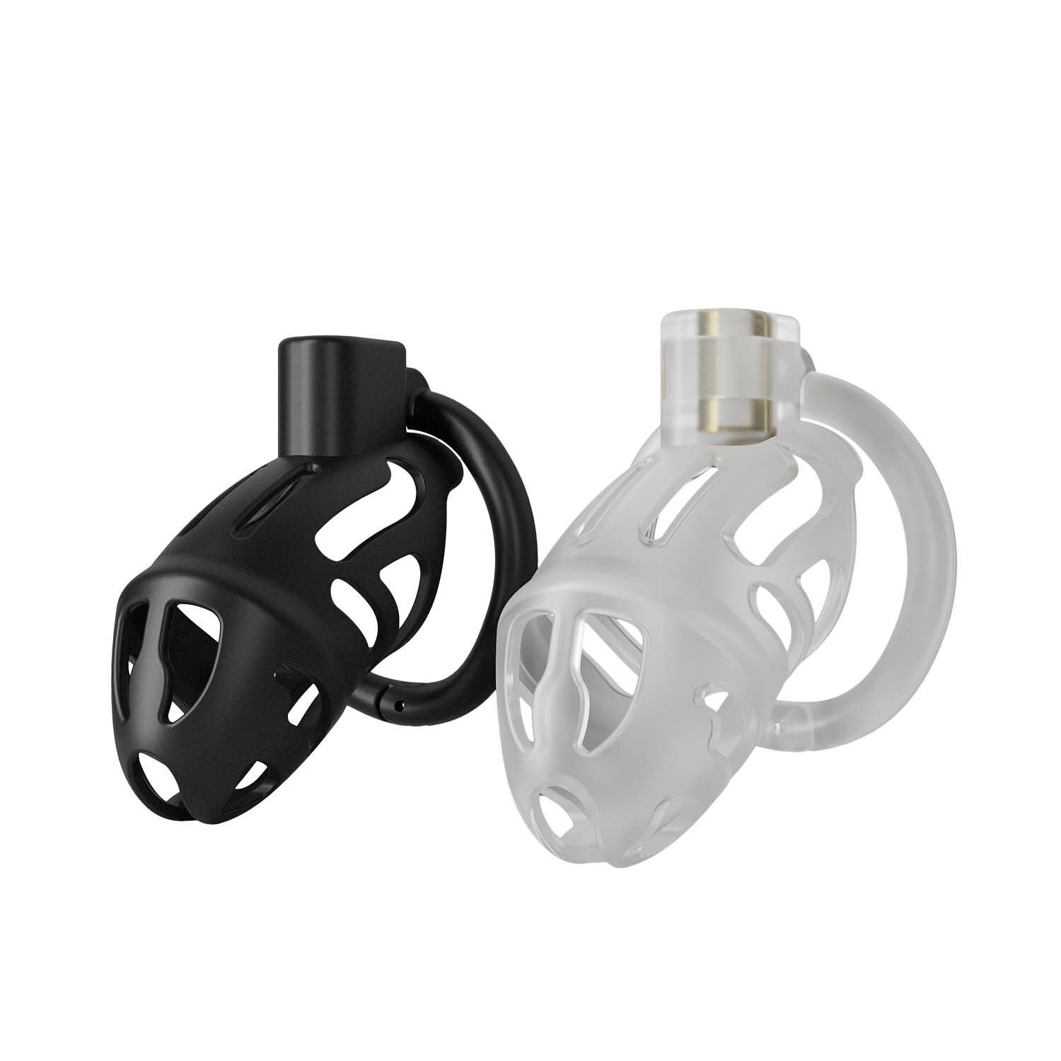 Клітка для пеніса LOCKINK SEVANDA Plastic Penis Chastity Cage, чорна, 3 кільця різних розмірів - Зображення 9