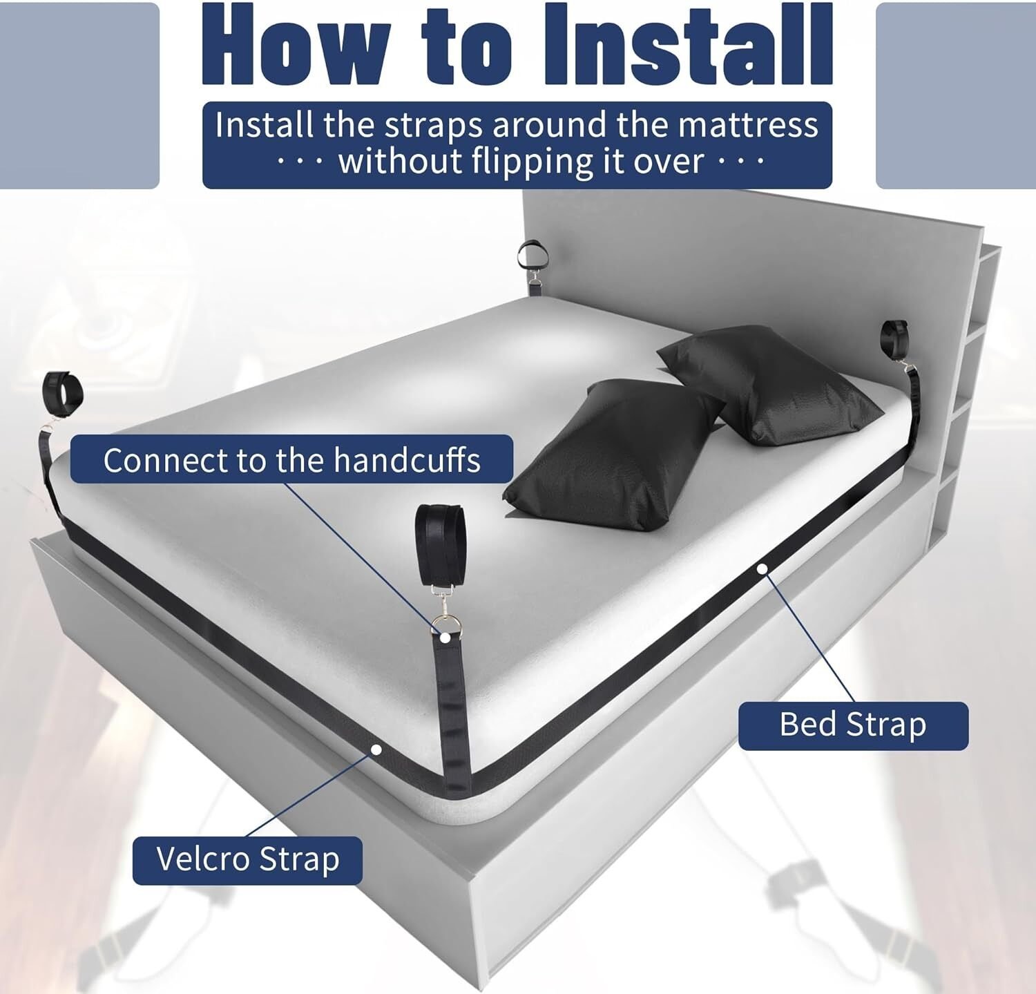 БДСМ-набір LOCKINK YEAHWOW Bed Restraint set - Зображення 5