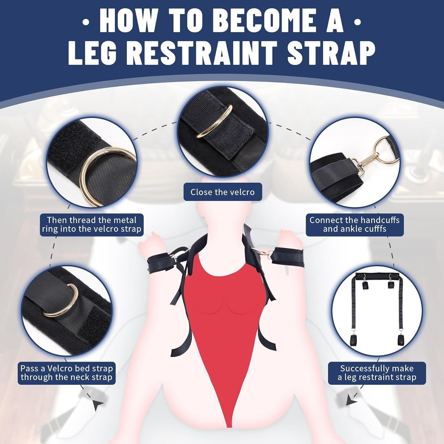 БДСМ-набір LOCKINK YEAHWOW Bed Restraint set - Зображення 6