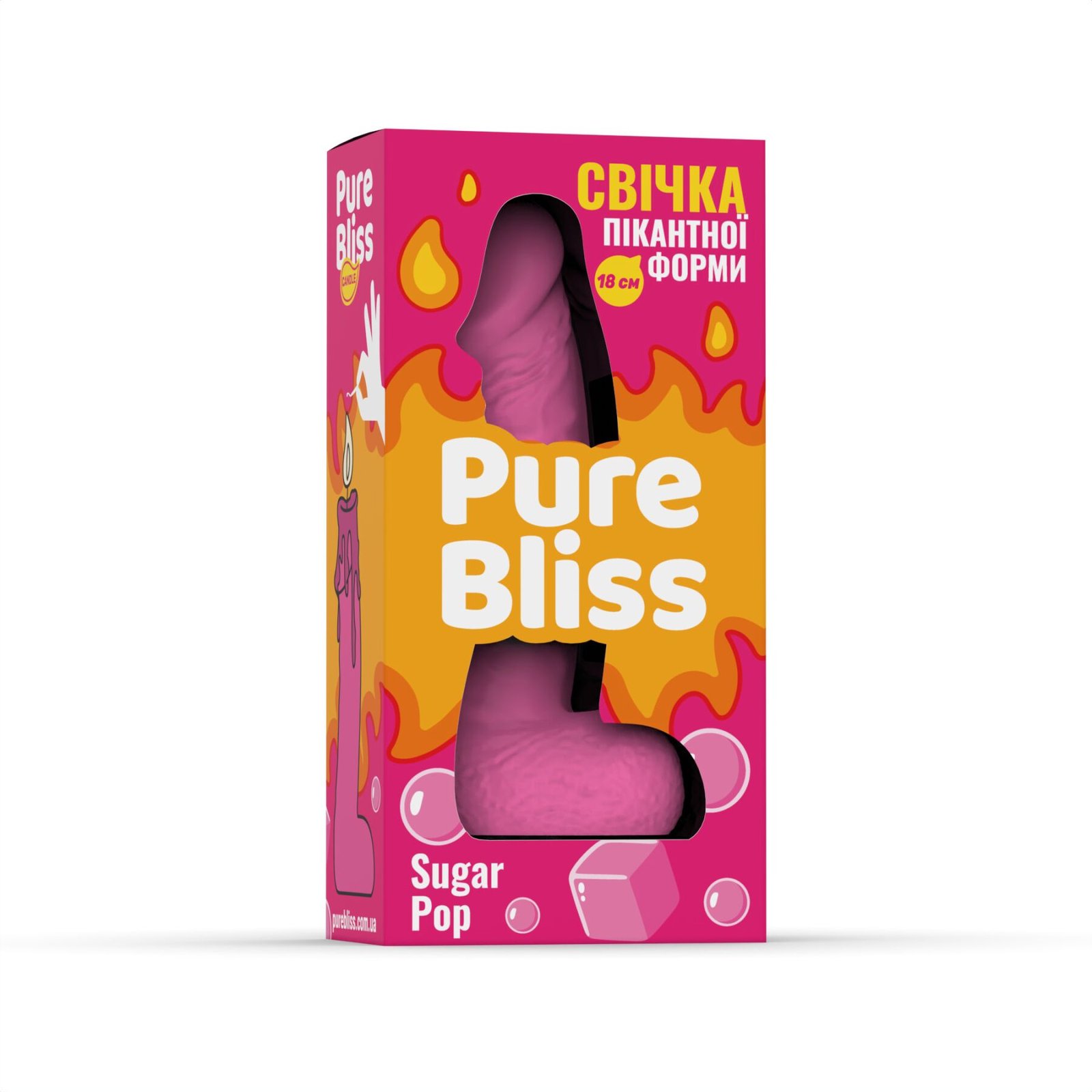 Ароматна свічка пікантної форми Pure Bliss Pink Sugar Pop (Жуйка) 18 см - Зображення 6