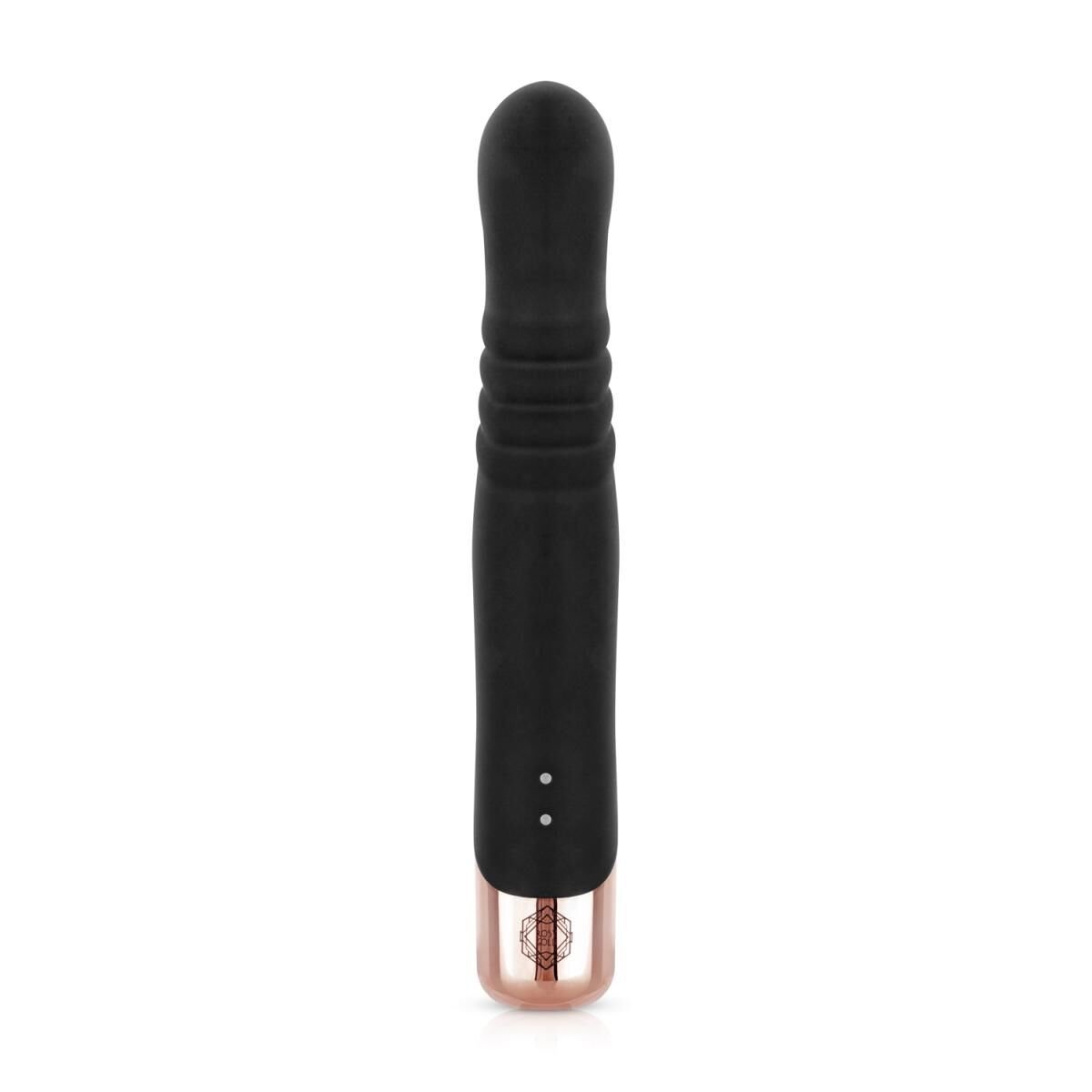 Вібратор-кролик Rosy Gold - Rabbit Vibrator with thrusting function - Black - Зображення 4