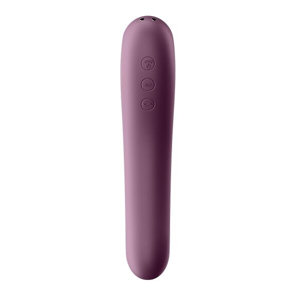 Вакуумний стимулятор з вібрацією Satisfyer Dual Kiss Wine Red - Зображення 4